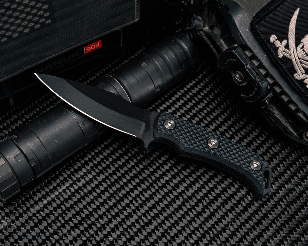 Ishi- Black G10, Armor Black Cerakote, Ti Allen Bolts, Textured Grip