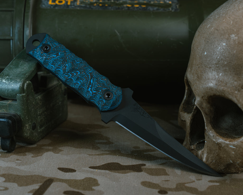 Combat Filet- Arctic Storm Carbon, Armor Black Cerakote, Allen Bolts Chaos Grip
