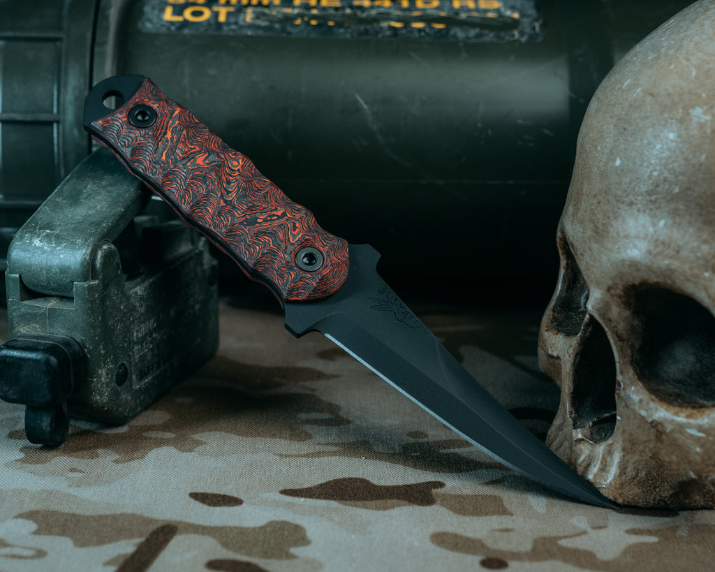 Combat Filet- Lava Flow Carbon, Armor Black Cerakote, Allen Bolts Chaos Grip