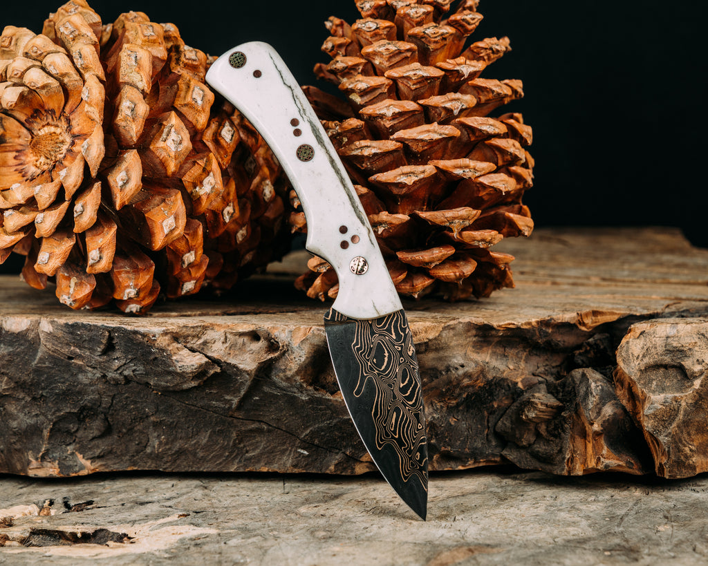 Storm Breaker- Baker Forge Diamond Riptide BronzeMai- CO Elk, Mosaic Pins, 1/8" Copper Pins, Contoured Grip