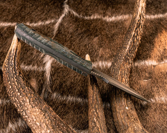 Modified Skinner- Digital Fall Camo Micarta, Mosaic Pins, Textured Grip