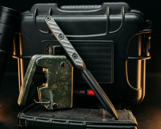 OSS Spike - Grey G10, Armor Black Cerakote, Allen Bolts, Textured Grip