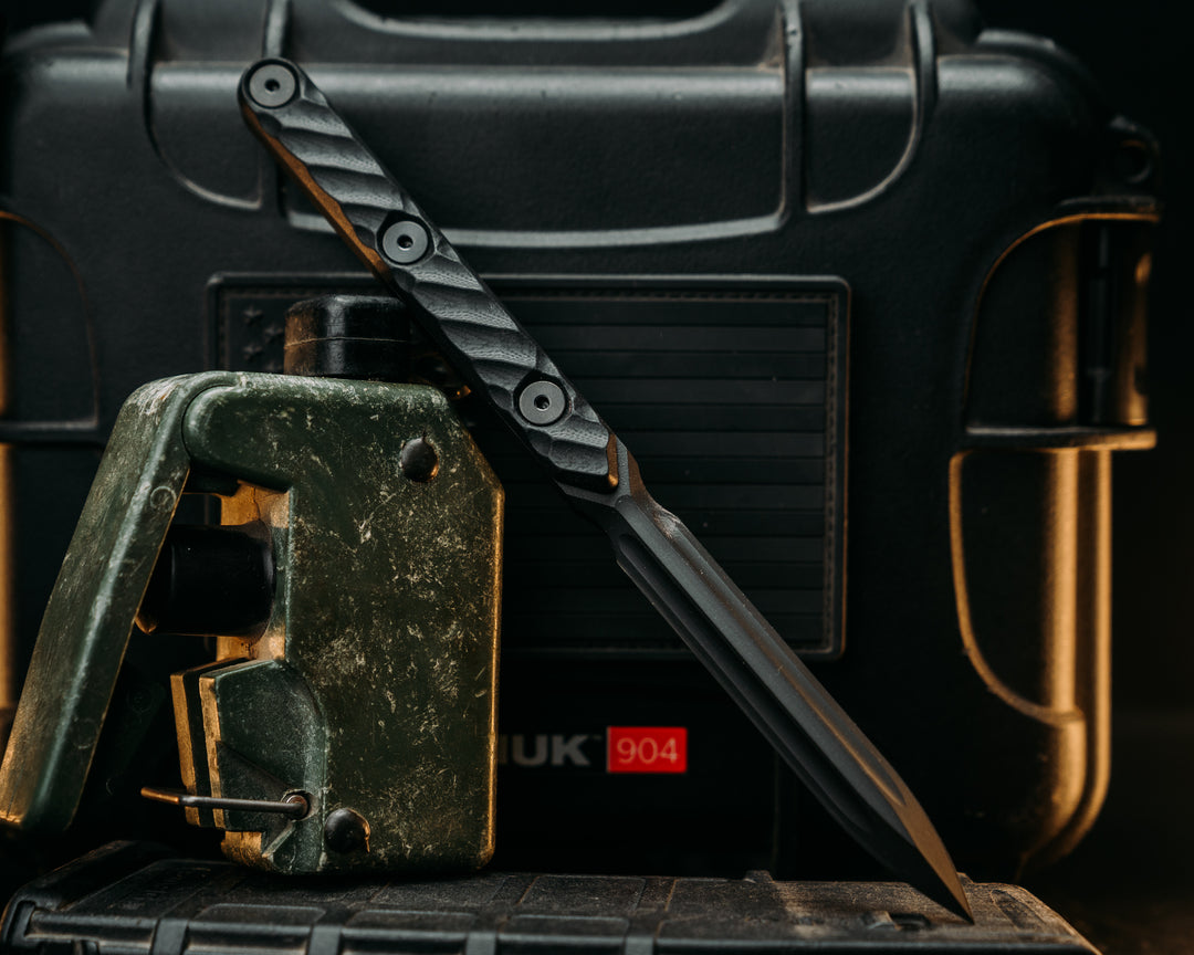 OSS Spike - Black G10, Armor Black Cerakote, Allen Bolts, Textured Grip