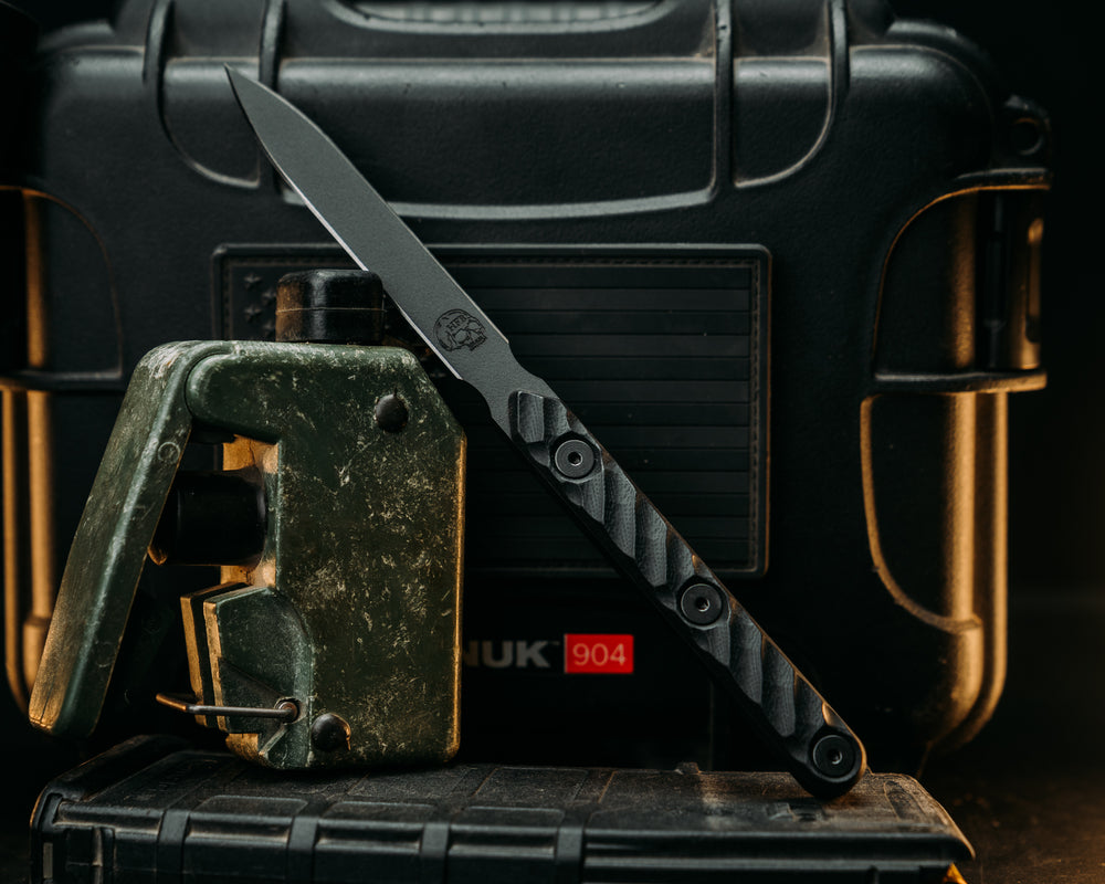 OSS Spike - Black G10, Armor Black Cerakote, Allen Bolts, Textured Grip