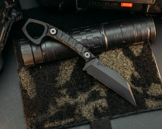 SHPOS - Black Canvas Micarta, Armor Black Cerakote, Allen Bolts, Iron Grip