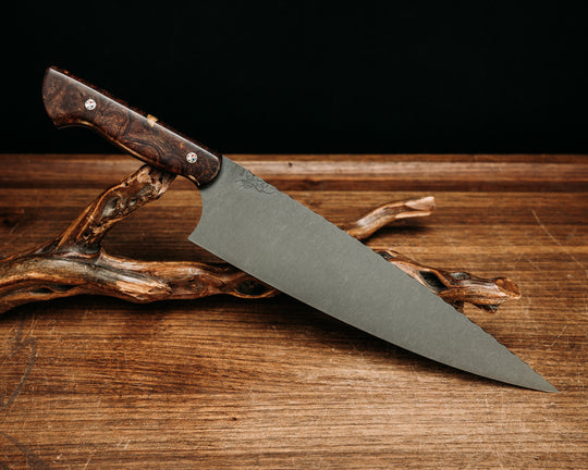 10" Chef Blade- Desert Ironwood, Patriot Mosaic Pins, Smooth Grip