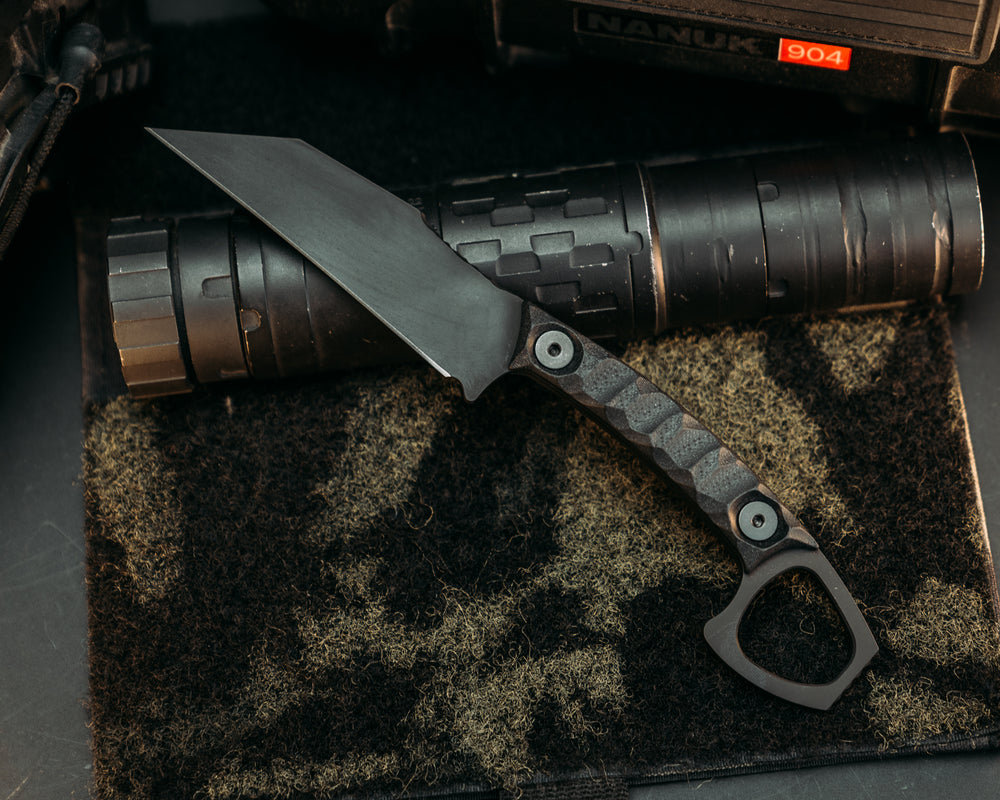 SHPOS - Black Canvas Micarta, Armor Black Cerakote, Allen Bolts, Iron Grip
