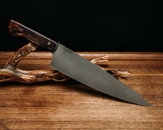 10" Chef Blade- Desert Ironwood, Patriot Mosaic Pins, Smooth Grip