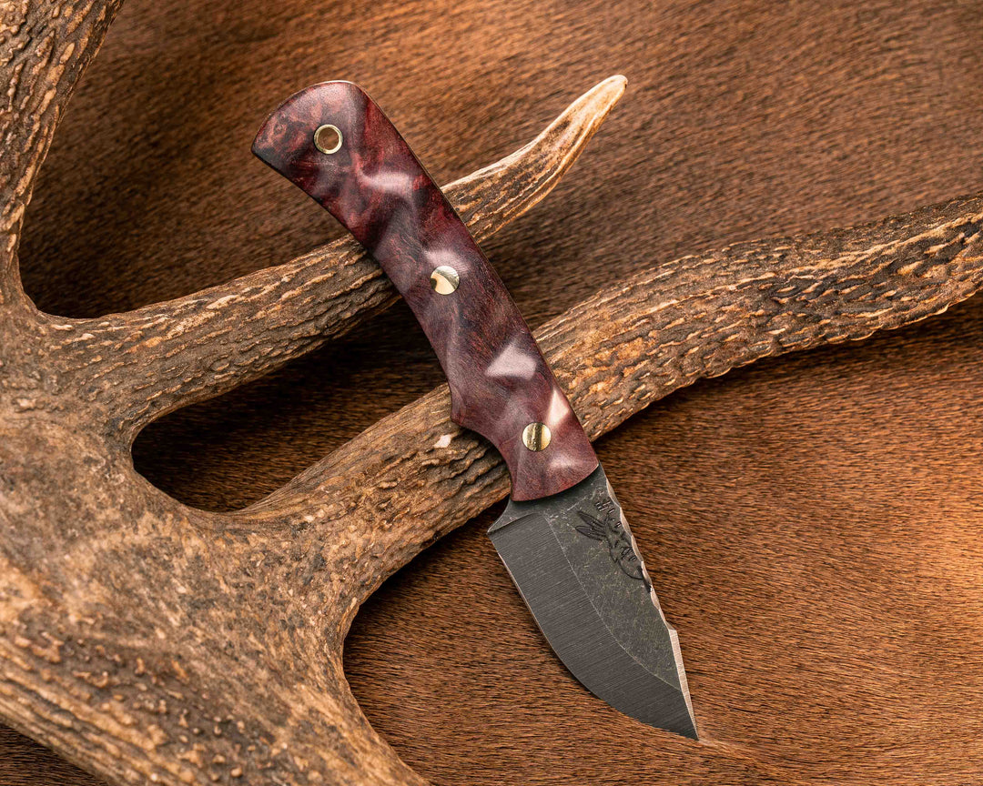 Beef Harpoon- Dyed Maple, Brass Pins, Brass Lanyard Pin, Textured Grip