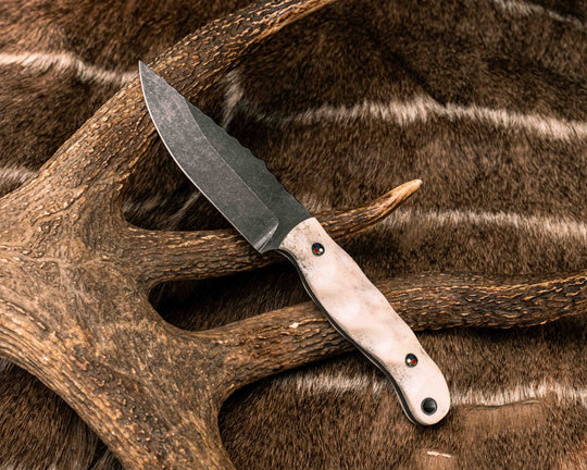 Crow Jr- Elk Antler, Patriot Mosaic Pins, Aluminum Lanyard Pin, Textured Grip