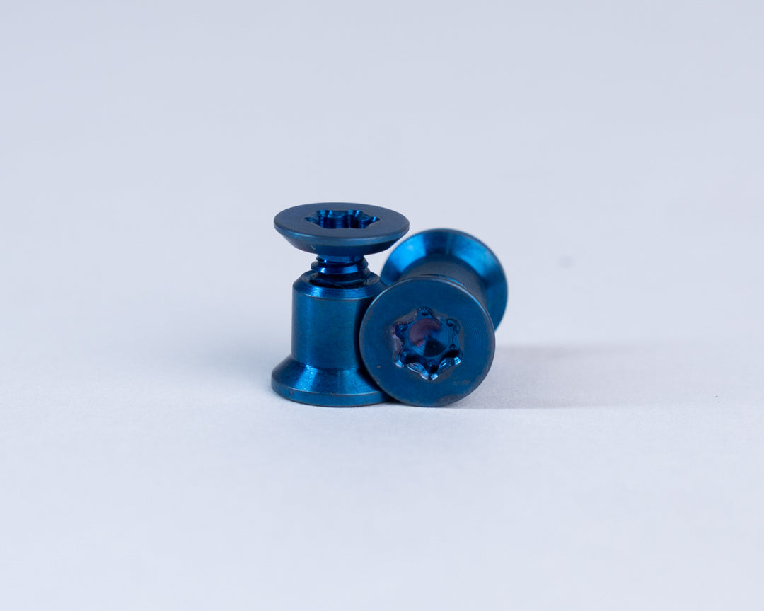 Titanium Hardware (SET of 2) - Anodized Three Battery Blue, HFB-Short