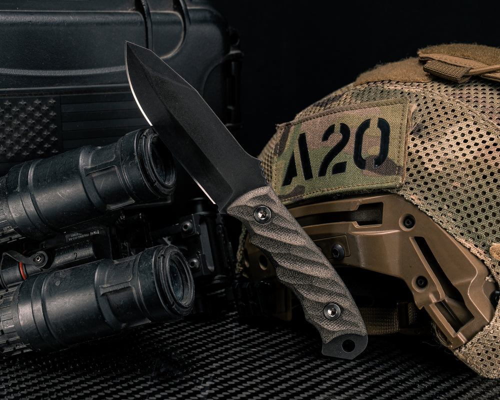 Disaster Jr- OD Green Canvas Micarta, Ti Allen Bolts, Textured Grip