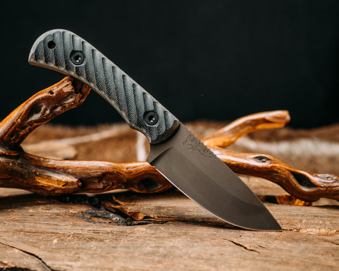Cavner- Black & OD Green Canvas Micarta, Midnight Bronze Cerakote, Allen Bolts, Textured Grip