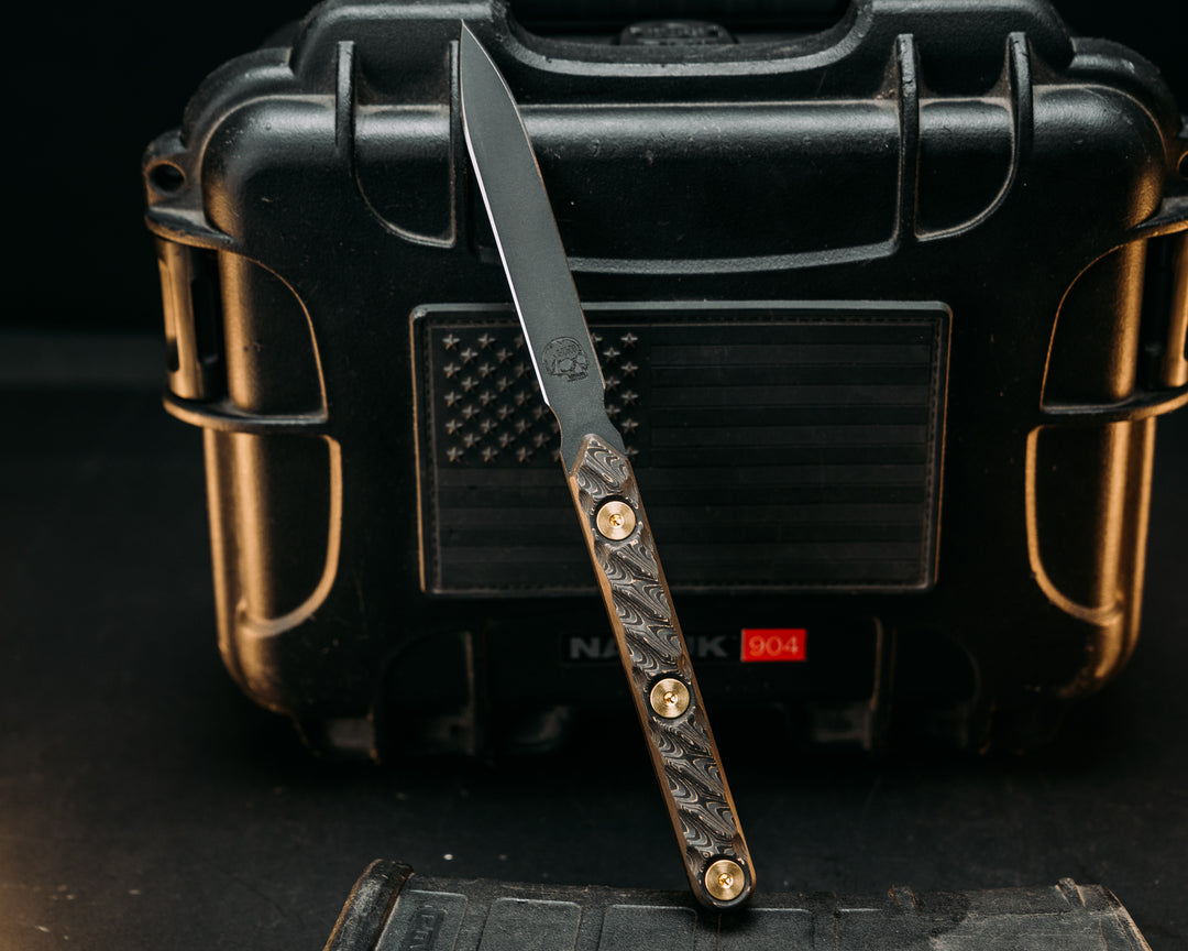 OSS Spike - Gold Camo CF, Armor Black Cerakote, Brass Allen Bolts, Textured Grip