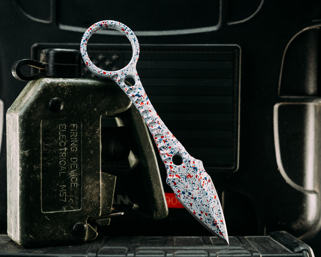 Let Freedom Ringstrike - White w/ Patriot Cerakote Splatter and Machined Rockwork Handle