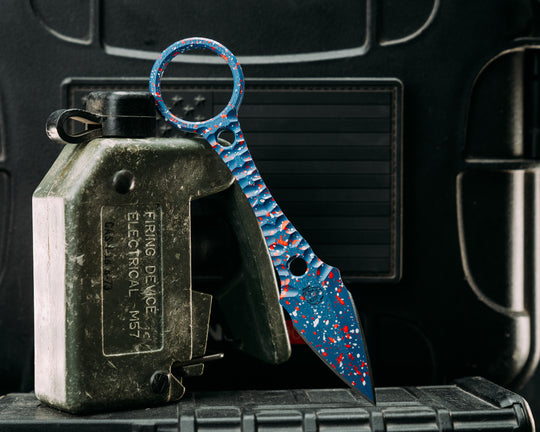 Let Freedom Ringstrike - Blue w/ Patriot Cerakote Splatter and Machined Rockwork Handle