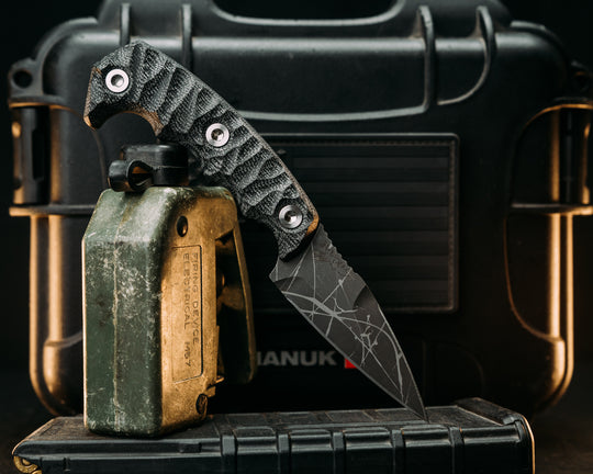 3" HUMINT - Black Canvas Micarta, Allen Bolts, Textured Grip