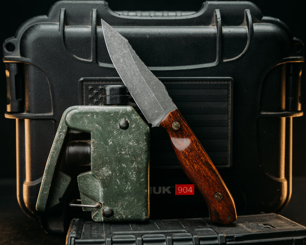 Field Knife Jr- Desert Ironwood, Mosaic Pins, Smooth Grip