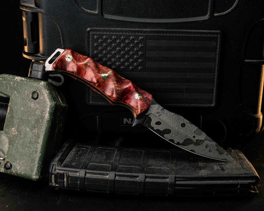 Ishi- Dyed Box Elder, Mosaic Pins, Textured Grip