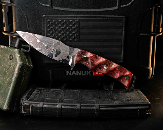 Ishi- Dyed Box Elder, Mosaic Pins, Textured Grip