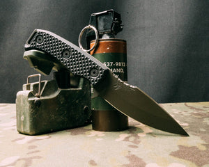 Ishi - black G10, OD green cerakote, allen bolts