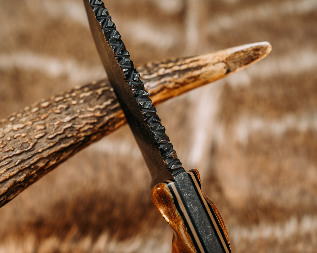 Nashi- Swordfish Bill, Copper, Black G10 and Brass Pin Striping, Dinosaur Bone Split, Dinosaur Bone, Mosaic Pins, Brass Lanyard Pin, Textured Grip