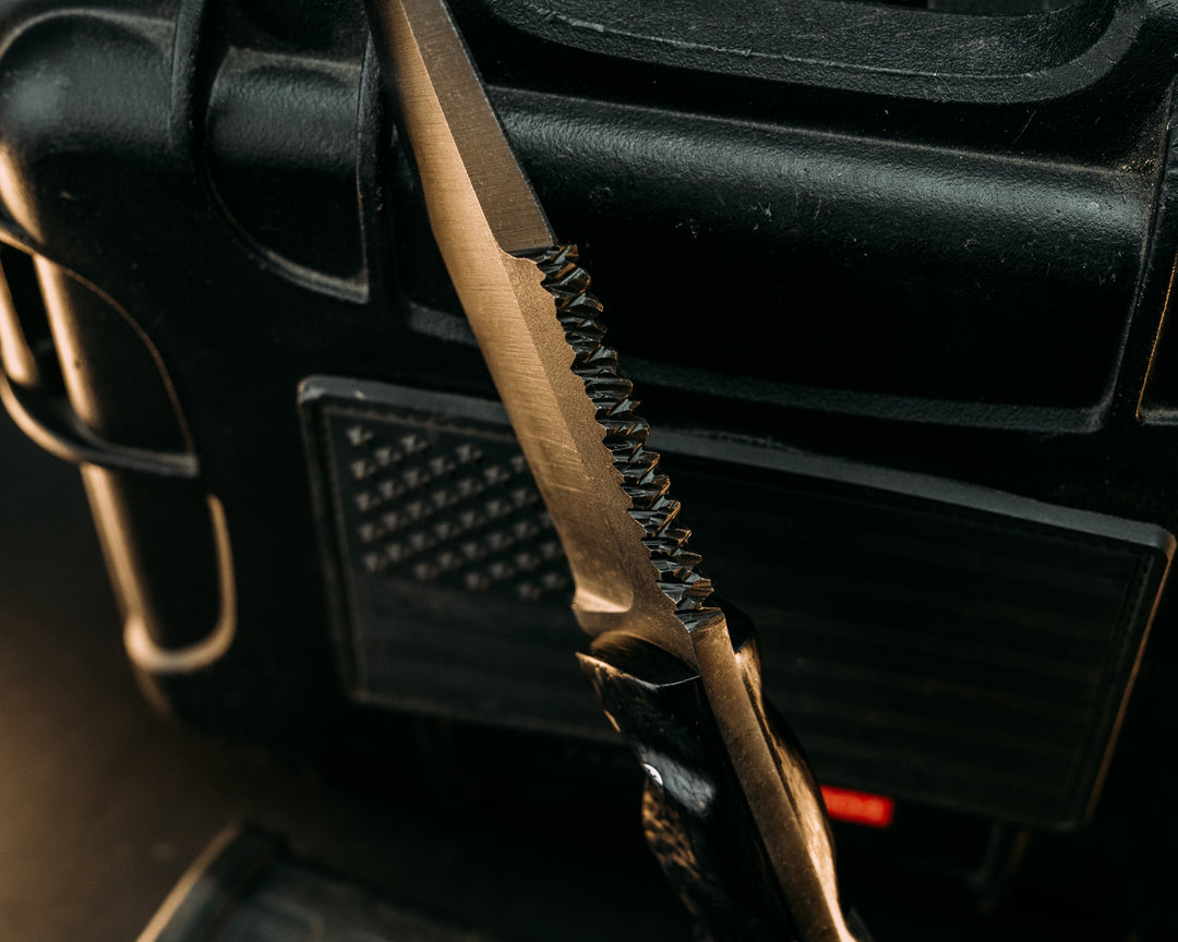 Hog Hunt- Black Carbon and Silver Carbon, Mosaic Pins, Carbon Pin, Textured Grip