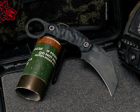 Karambito- Black G10, Black Multicam Cerakote, Allen Bolts, Textured Grip