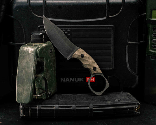 Face Plug- OD Green Canvas Micarta, CF Pins, Textured Grip
