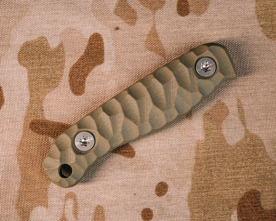 Feather Light and Skinner Jr Scales- OD green G10, Ti Hardware, Chaos Grip