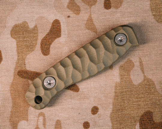 Feather Light and Skinner Jr Scales- OD green G10, Ti Hardware, Chaos Grip