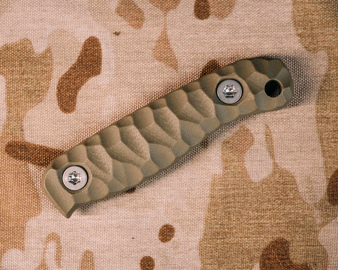 Feather Light and Skinner Jr Scales- OD green G10, Ti Hardware, Chaos Grip