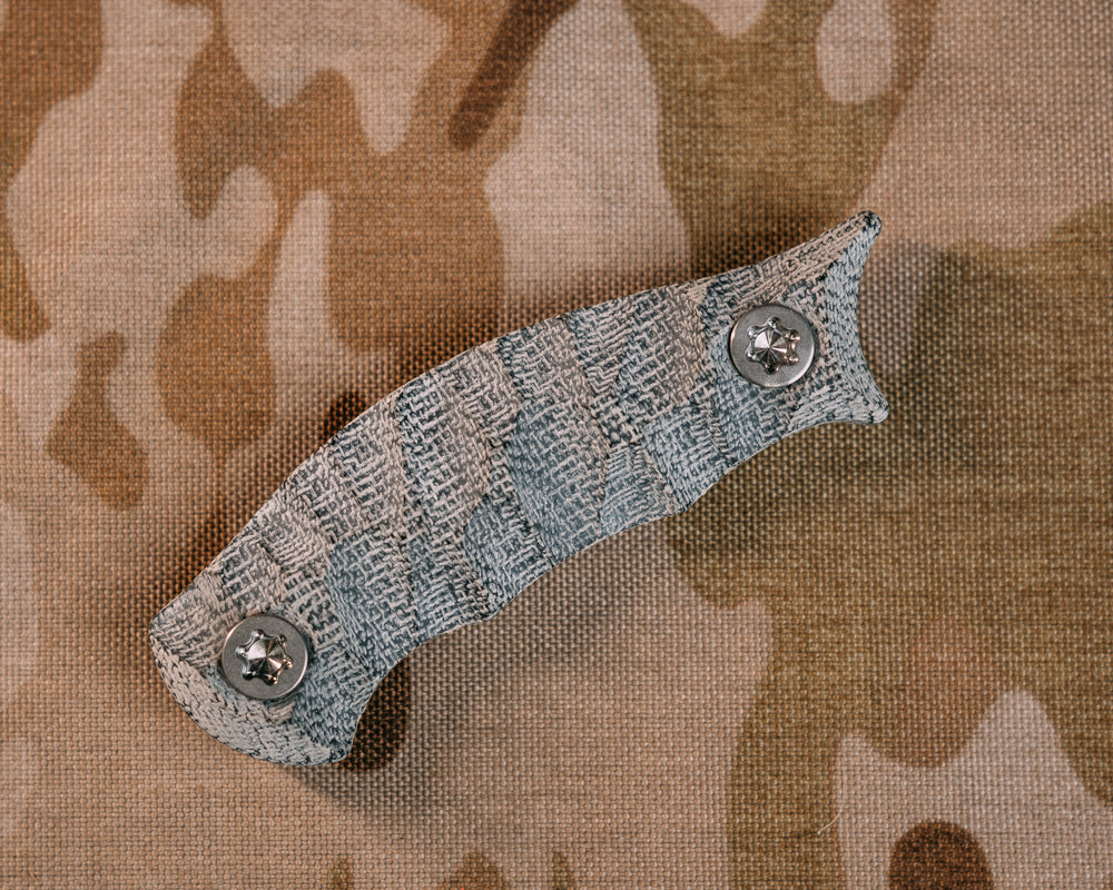 Karambito Scales- Black Canvas Micarta,  Ti Torx Bolts, Chaos Grip