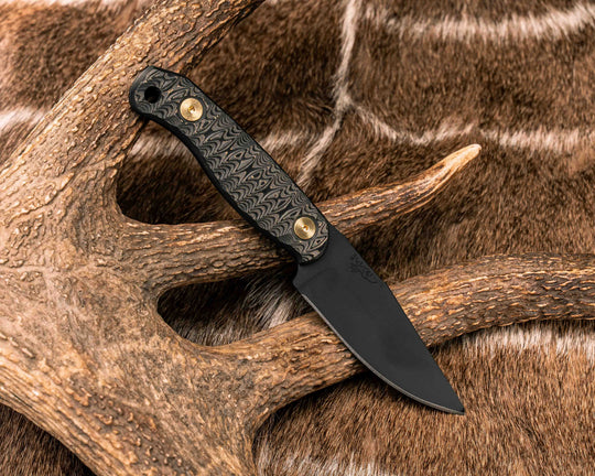 Feather Light- Gold Camo Carbon, Armor Black Cerakote, Brass Allen Bolts, Textured Grip