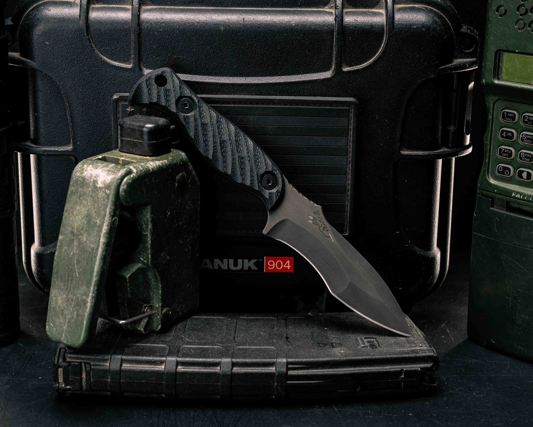 Extremis MK1 - Black G10, Allen Bolts, Hollow Lanyard Hole, Textured Grip