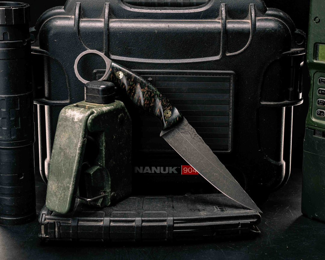 Osoraku 4"- Dyed Redwood, Mosaic Pins, Textured Grip