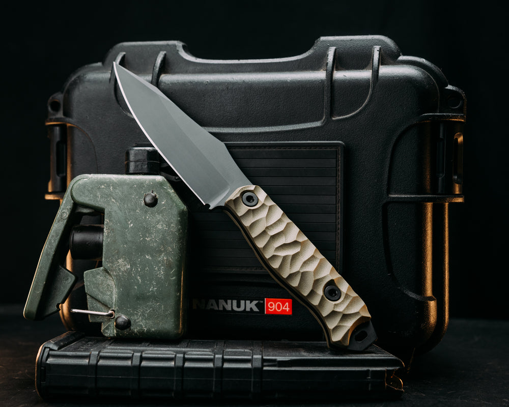 Field Knife- OD Green G10, Armor Black Cerakote, Allen Bolts, Textured Grip