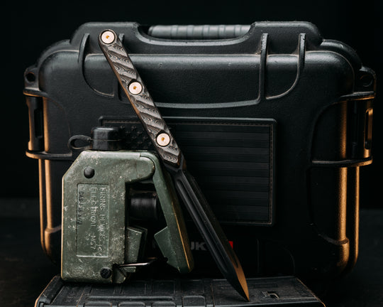 OSS Spike - Gold Camo CF, Armor Black Cerakote, Brass Allen Bolts, Textured Grip