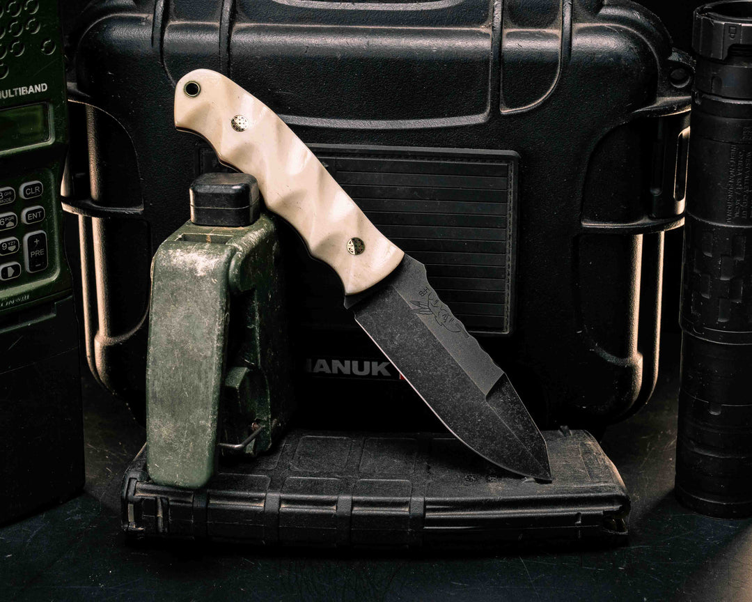 Disaster Jr Gen 3- Giraffe Bone, Mosaic Pins, Brass Lanyard Pin, Textured Grip
