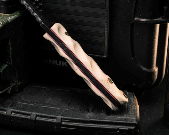 Disaster Jr Gen 3- Giraffe Bone, Mosaic Pins, Brass Lanyard Pin, Textured Grip