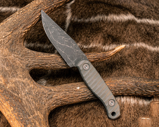 Feather Light- Grey G10, Ti Bolts, Textured Grip