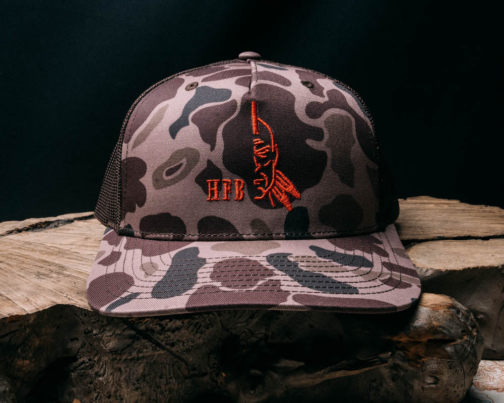 Half Face Blades Duck Camo/Brown snap back