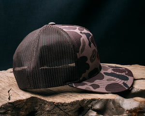 Half Face Blades Duck Camo/Brown snap back