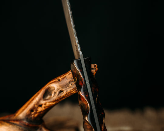 Hunter Skinner- Desert Ironwood, Mosaic Pins, Brass Lanyard Pin, Textured Grip