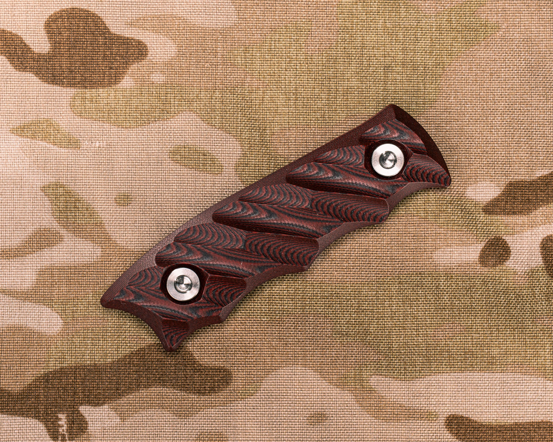 Disaster Jr Scales- Red/Black Layered G10, Ti Allen Bolts, Iron Grip