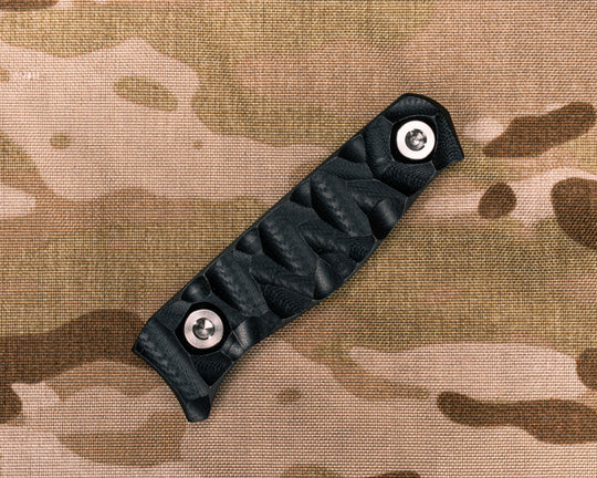 Field Knife Jr. Scales- Black G10, Ti Hardware, Textured Grip