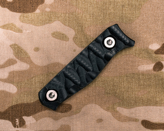 Field Knife Jr. Scales- Black G10, Ti Hardware, Textured Grip