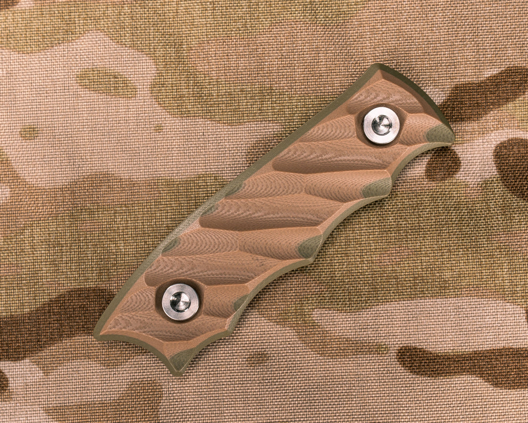 Disaster Jr Scales- Coyote/OD Green G10, Ti Allen Bolts, Iron Grip