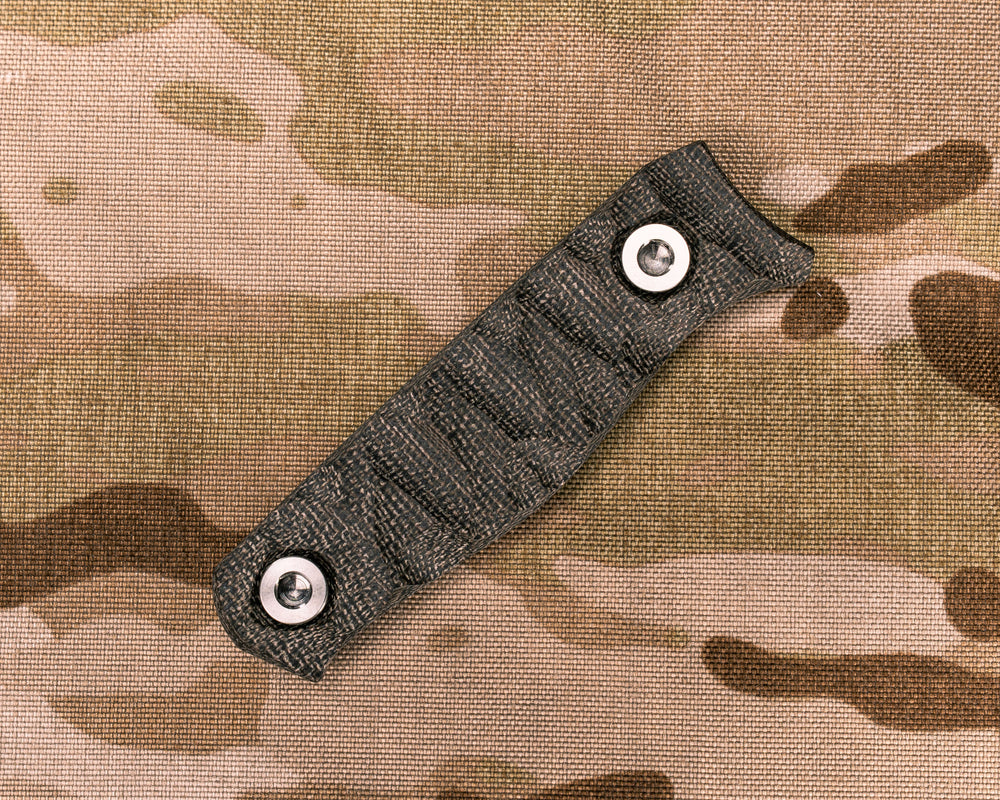 Field Knife Jr. Scales- OD Green Canvas Micarta, Ti Hardware, Textured Grip