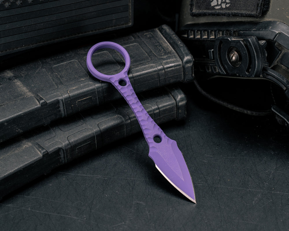 Ringstrike- Bright Purple Cerakote and Machined Rockwork Handle